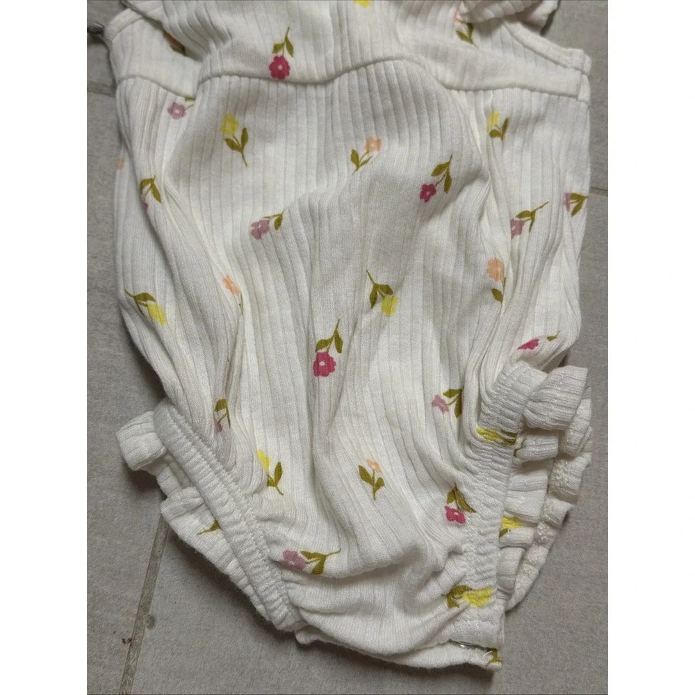CLOUD ISLAND BABY Newborn CREAM FLORAL GIRLS SLEEVELESS ONE PIECE NWT